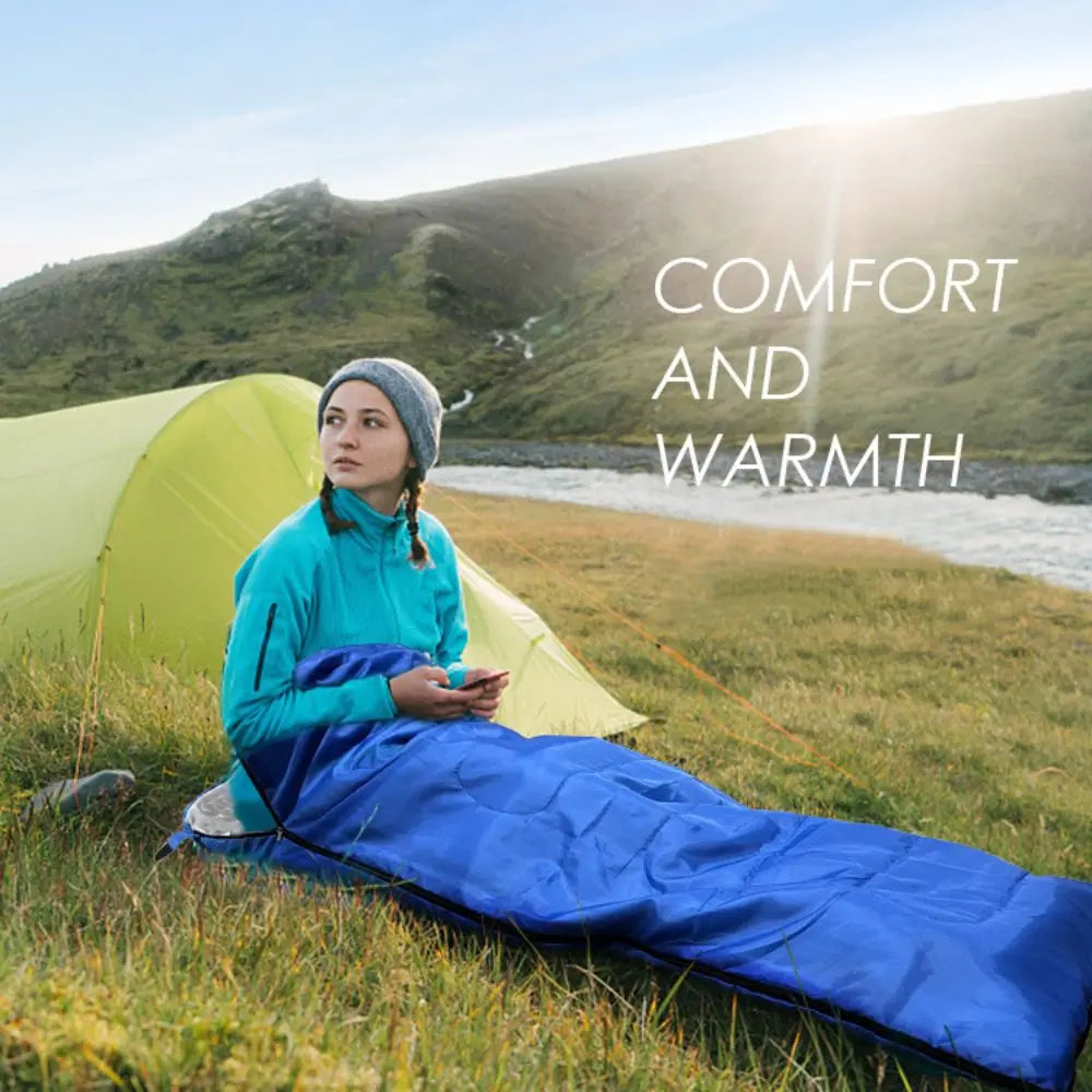 Camping Sleeping Bag Lightweight 4 Season Warm Envelope Backpacking Outdoor Mummy Cotton Winter Sleeping Bag