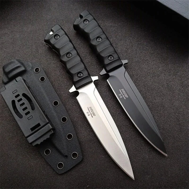 Russia Straight Knife Nylon Glass Fibre Handle DC53 Blade with Scabbard Wilderness Survival Battle Defense Sharp Utility Knives