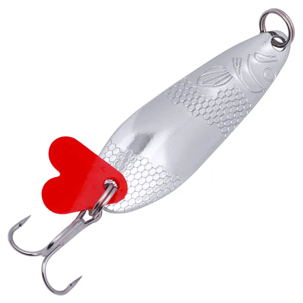 Fake Fish Spoon Lure sea fishing spoon Bait Metal Jig Fishing Lure Wobblers Pike Bait For Trout Pike Perch Salmon