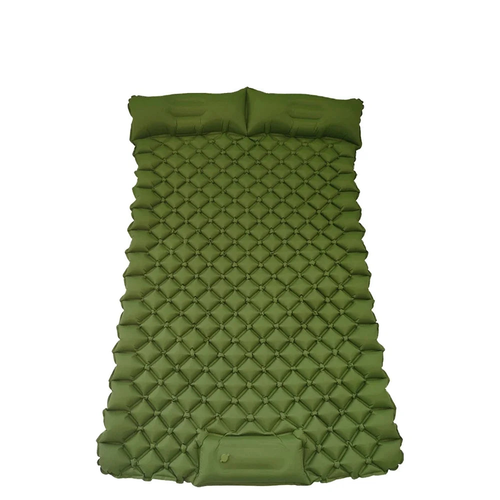 1/2 Person Inflatable Mattress Outdoor Camping Mat with Air Pillow Portable Air Mattress Waterproof Backpacking Sleeping Pad