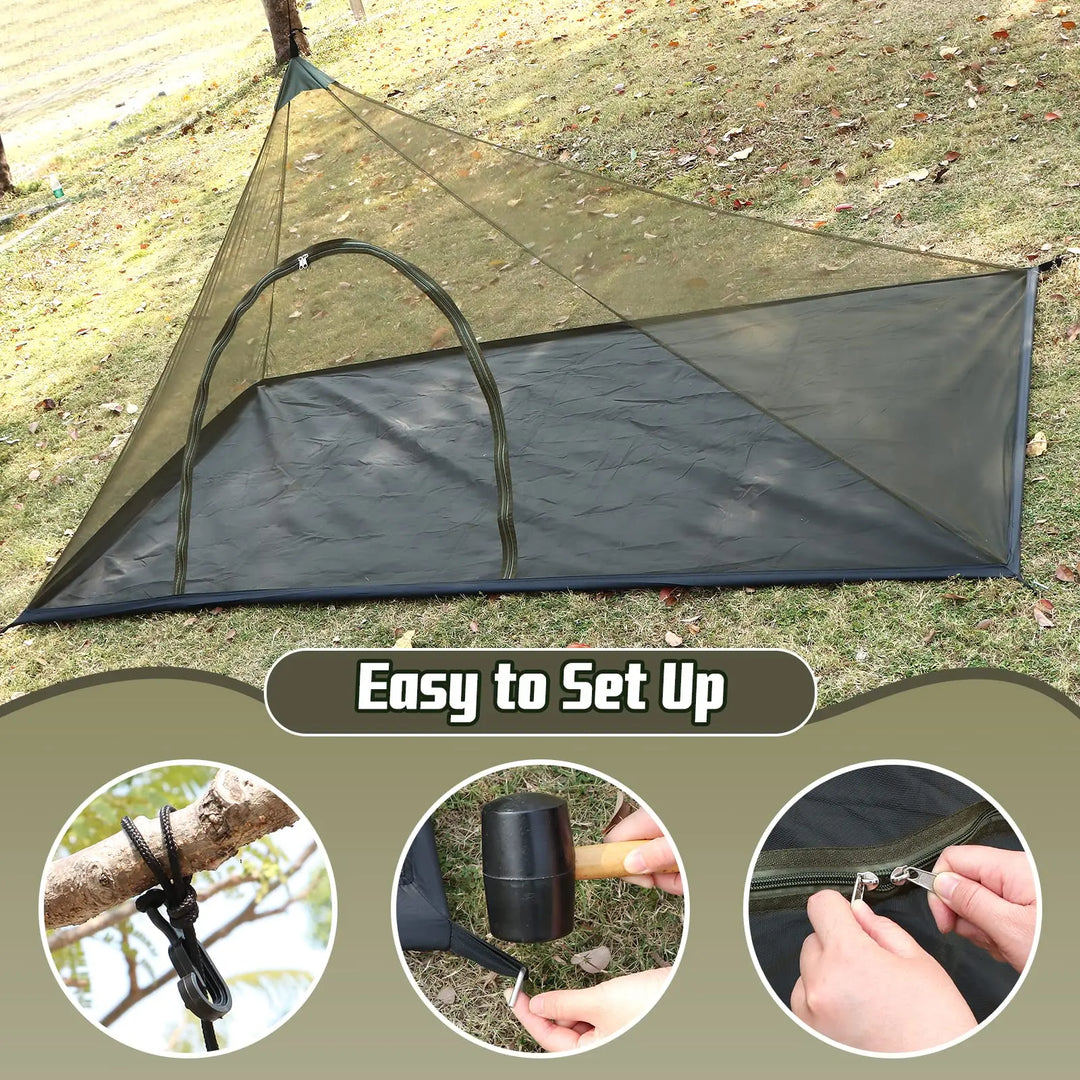 Mosquito Net Tent with Floor, 4-Season Pop Up Screen Tent for Camping, Portable Bug Proof Shelter Mesh Tent Lightweight