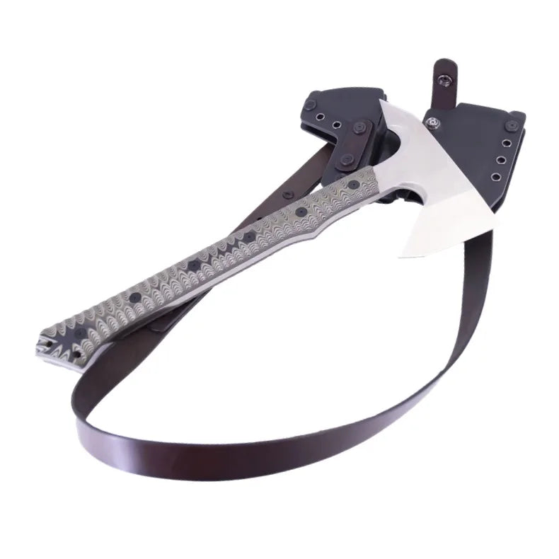 Outdoor Survival Hiking Camping 14C28N Steel G10 Long Handle Axe Survival Hatchet With Kydex Sheath