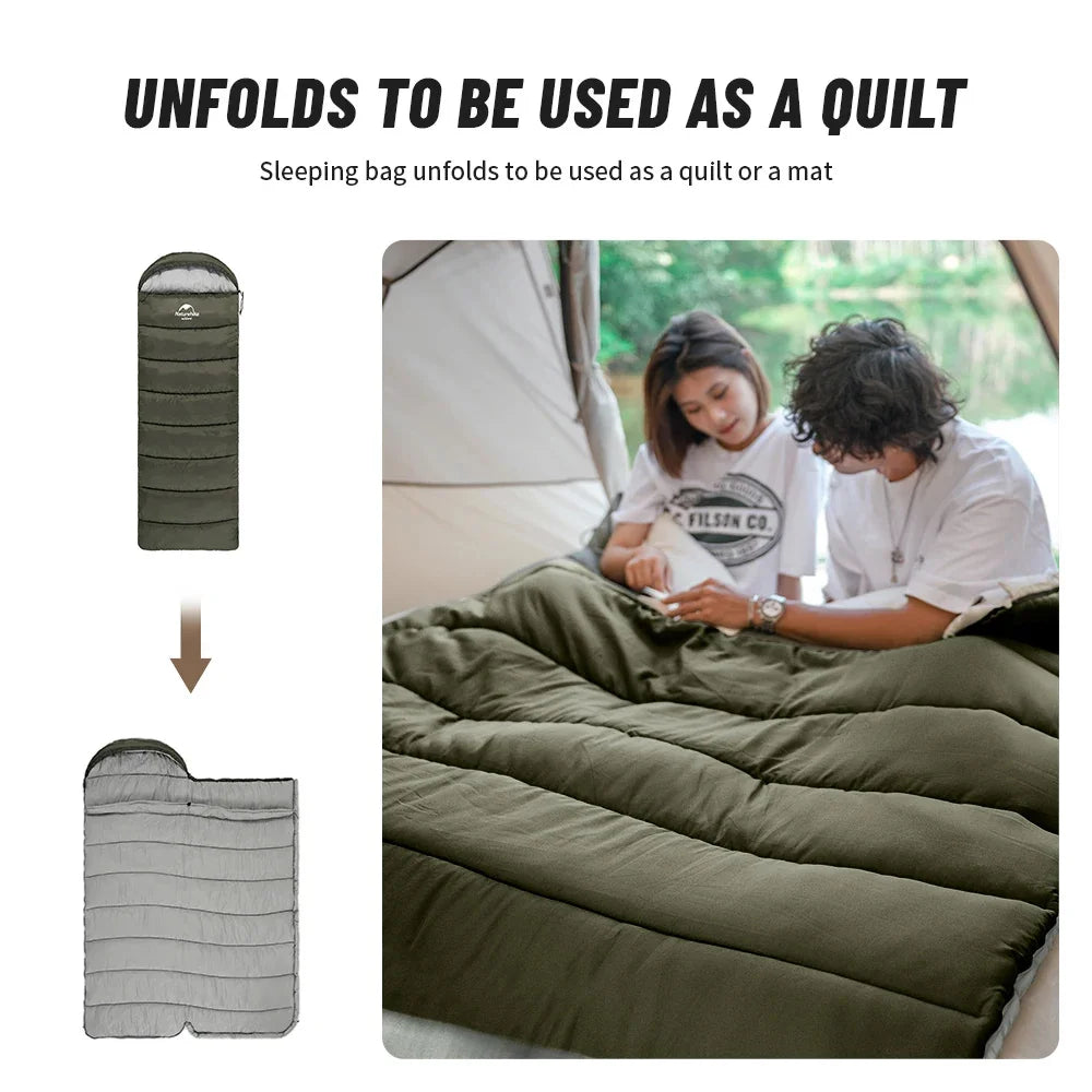 Naturehike Sleeping Bag Ultralight Waterproof Sleeping Bag Cotton Quilt Portable Envelope Sleeping Bag Camping Sleeping Bags