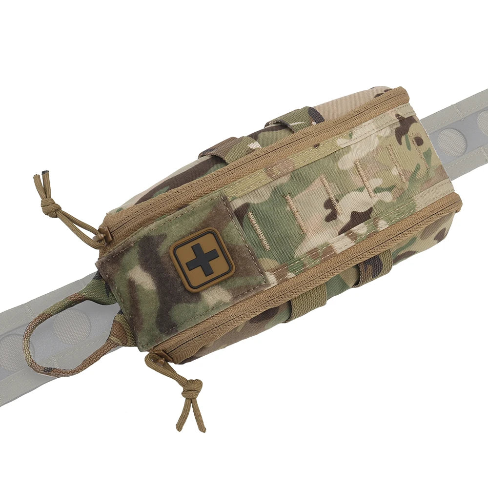 Tactic First Aid Kit Empty Medical Pouch IFAK Pack Rapid Deploy Pull Tab MOLLE Clip YKK Zipper Camping Hiking Emergency Bag