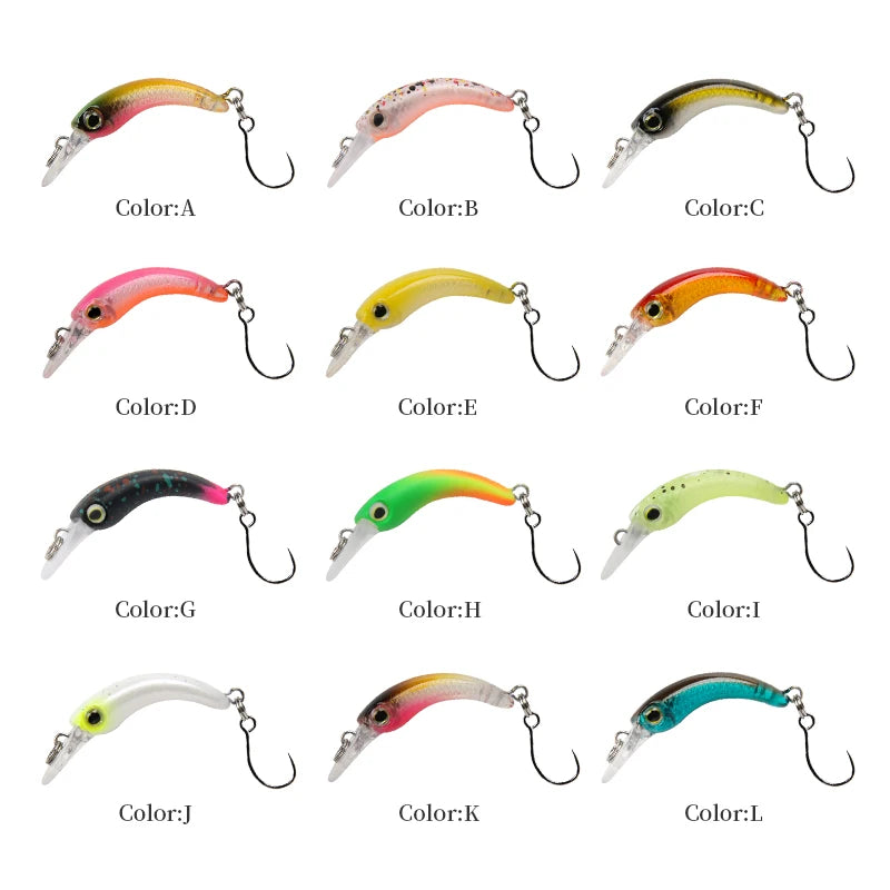 LETOYO Floating Injured Fishing Lure 40mm 1.2g Micro Lures Artificial Minnow Bait Wobblers For Trout Bass Perch