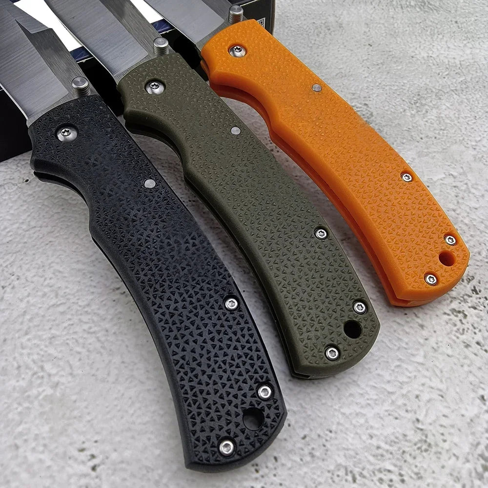 Outdoor EDC Camping Folding Knife 3.5 Satin Plain 8Cr13Mov Blade Nylon Handle High Quality Self Defense Pocket Knives