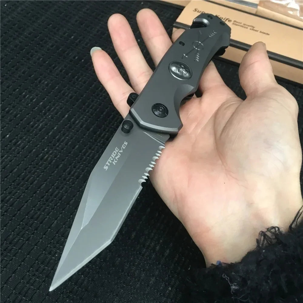 Skeleton POLICE Assisted Opening Flipper Folding Knives Tactical Camping Survival Combat Pocket Knives EDC Hunting Tool