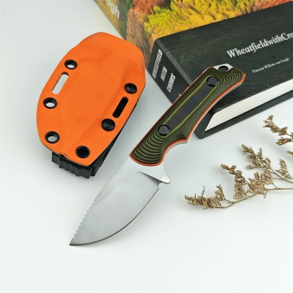 Outdoor Camping Straight Knife BM 15017 EDC Tool with Sheath 8Cr13Mov Blade G10 Handle Bush Hunting Knives