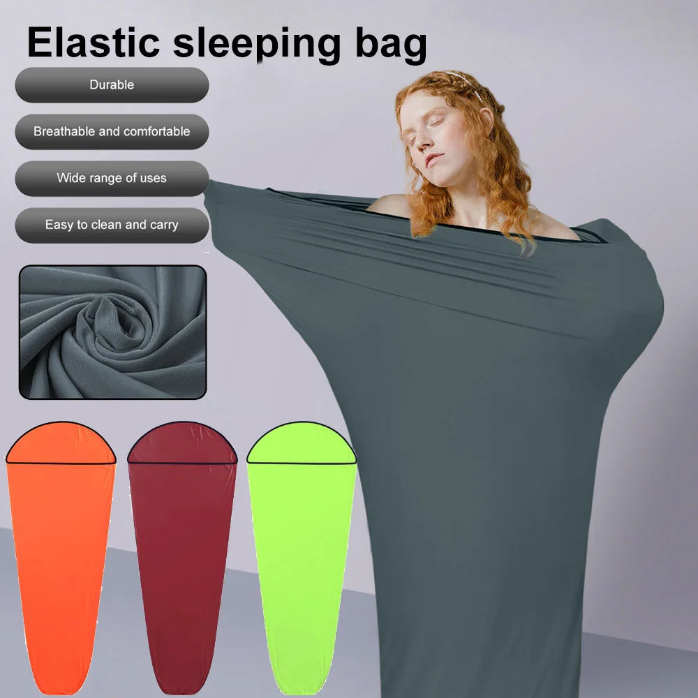 Outdoor Travel High Elasticity Sleeping Bag Liner Travel Sleeping Bag Liner Camping Sleep Sack For Planes Trains Portable Carry