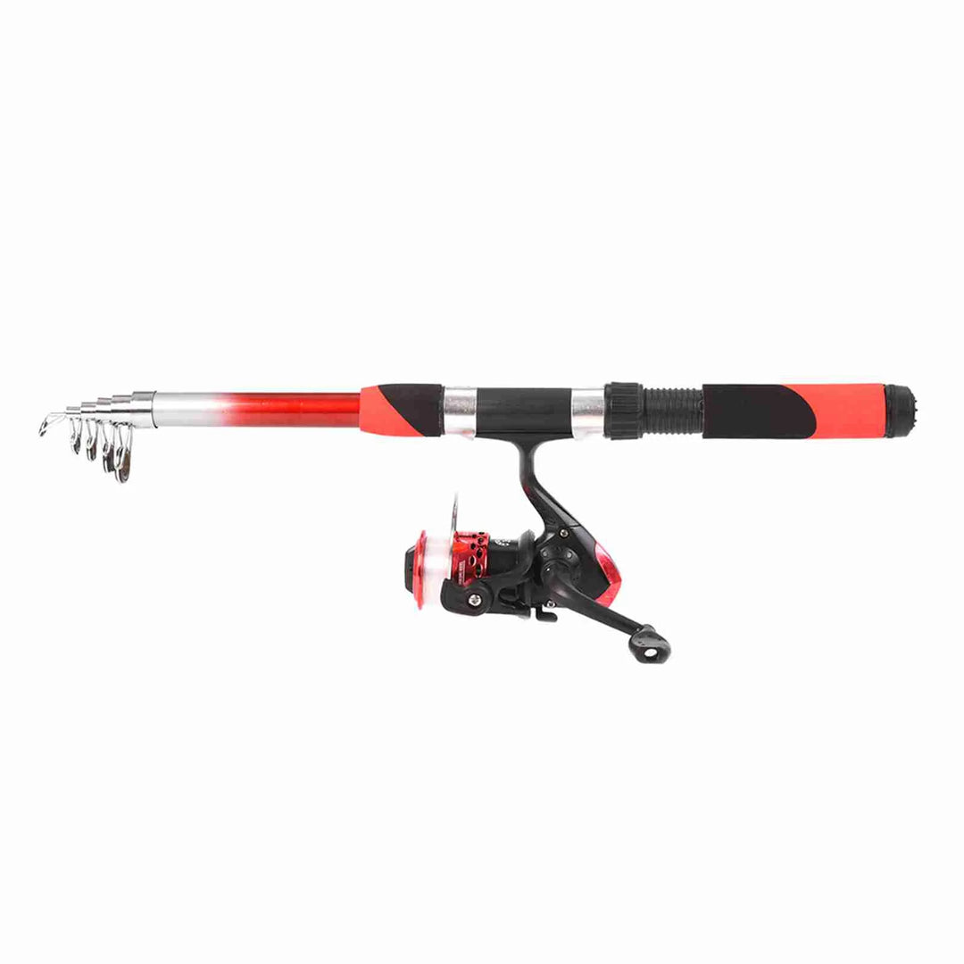 Fishing Pole Combo Set 2.1m Portable Telescopic Fishing Rod and Reel Complete Kit fishing rod reel full kit fishing accessories
