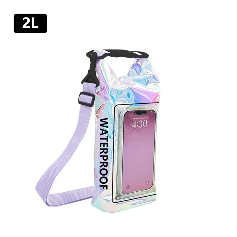 2L 5L Dry Bag Swimming Pack Touch Screen Outdoor Waterproof Kayak Storage Bag Trekking Drifting Rafting Surfing Boating Backpack