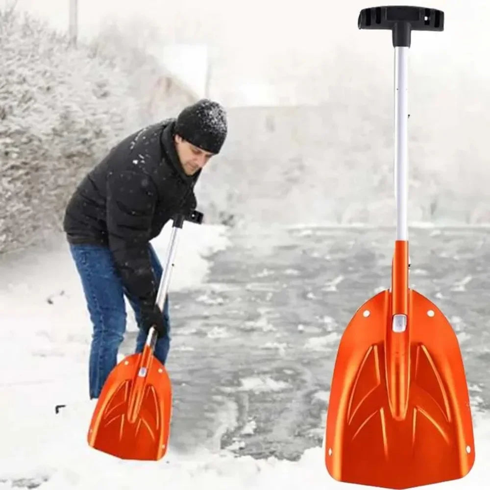 Detachable Telescopic Winter Snow Ice Shovel Portable Aluminium Alloy Collapsible Snow Shovel Outdoor Courtyard Cleaning Tool