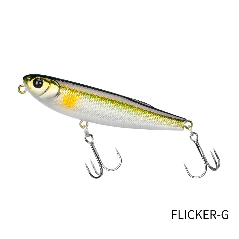 TSURINOYA FLICKER 70F Surface Fishing Lure Z Dog Floating Pencil 70mm 8.4g Chatter Artificial Hard Baits Trout Bass Pike Plug