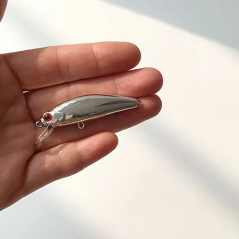 Ufishing 5.6cm/6.6g Shore Cast Sinking Fishing Minnow Lure Electroplated Mini Wobbler Bait