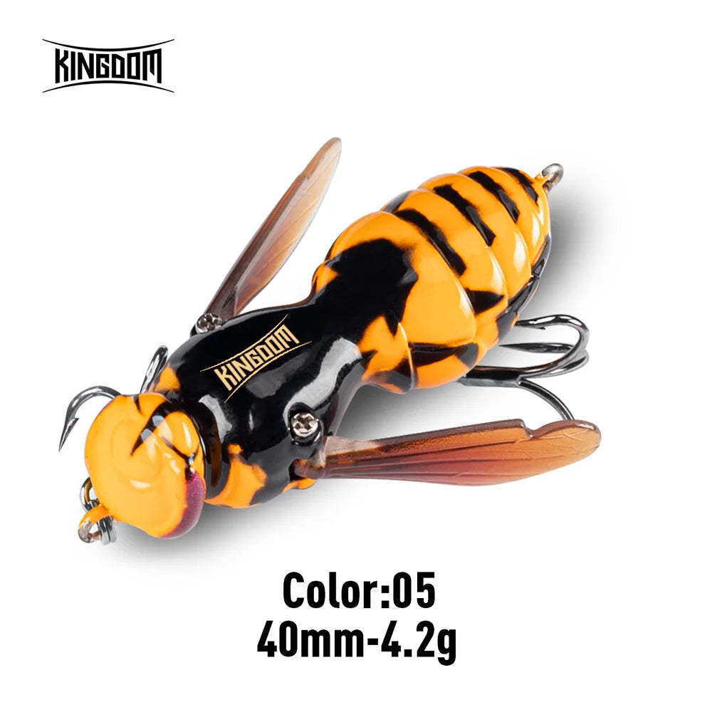 Kingdom Fishing Lures Artificial Bait 4.2g 40mm 6.6g 48mm Floating Insect Bionic Swimbaits Wobblers Hard Baits For Bass Pike