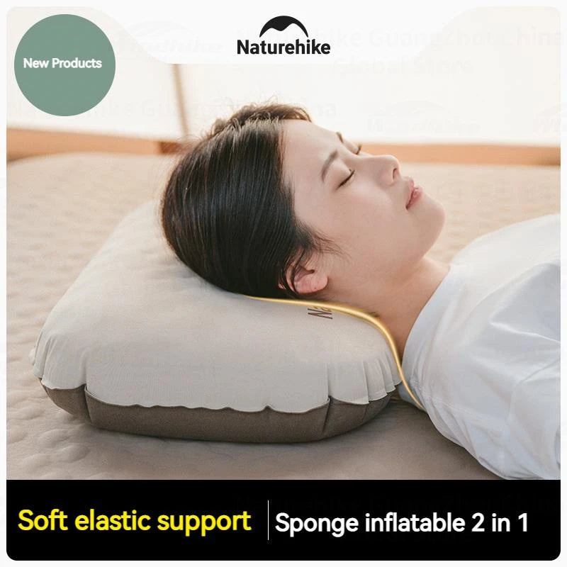 Naturehike Inflatable Pillow 3D Sponge Ultralight 160g for Camping Outdoor Travel Neck Sleeping Silent Self Air Pillow Portable