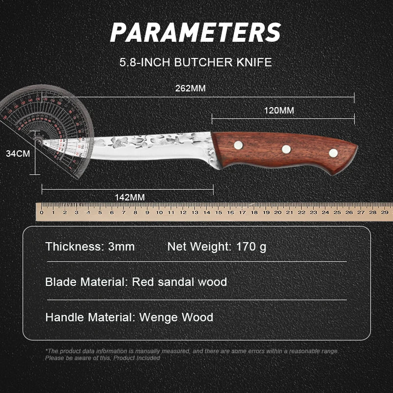 Boning Knife Handmade Forged High-carbon Clad Steel Kitchen Knives Cleaver Filleting Slicing Broad Butcher Knife Faca