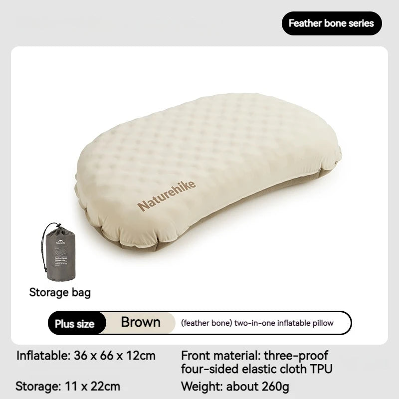 Naturehike Inflatable Pillow 3D Sponge Ultralight 160g for Camping Outdoor Travel Neck Sleeping Silent Self Air Pillow Portable
