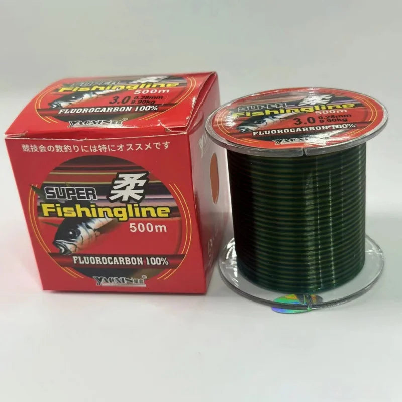 500M Nylon Fishing Line 3.8-21KG Fluorocarbon Coated Monofilament Fishing Leader Line Carp Fishing Wire Fishing Accessories