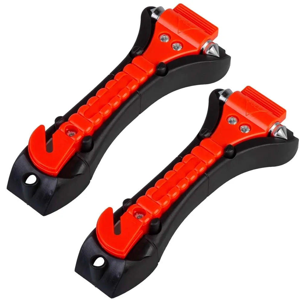 1/2PCS Survival Safety Hammer Camping Driving Car Seat Belt Cutter 2-in-1 Emergency Break Window Glass Punch Life Rescue Tools