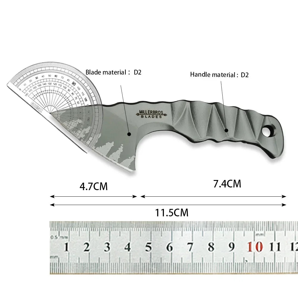 MINI Knife Miller Fixed Blade Knife Small Axe D2 Blade and Handle High Quality Outdoor EDC Survival Camping Hiking Hunting Tool