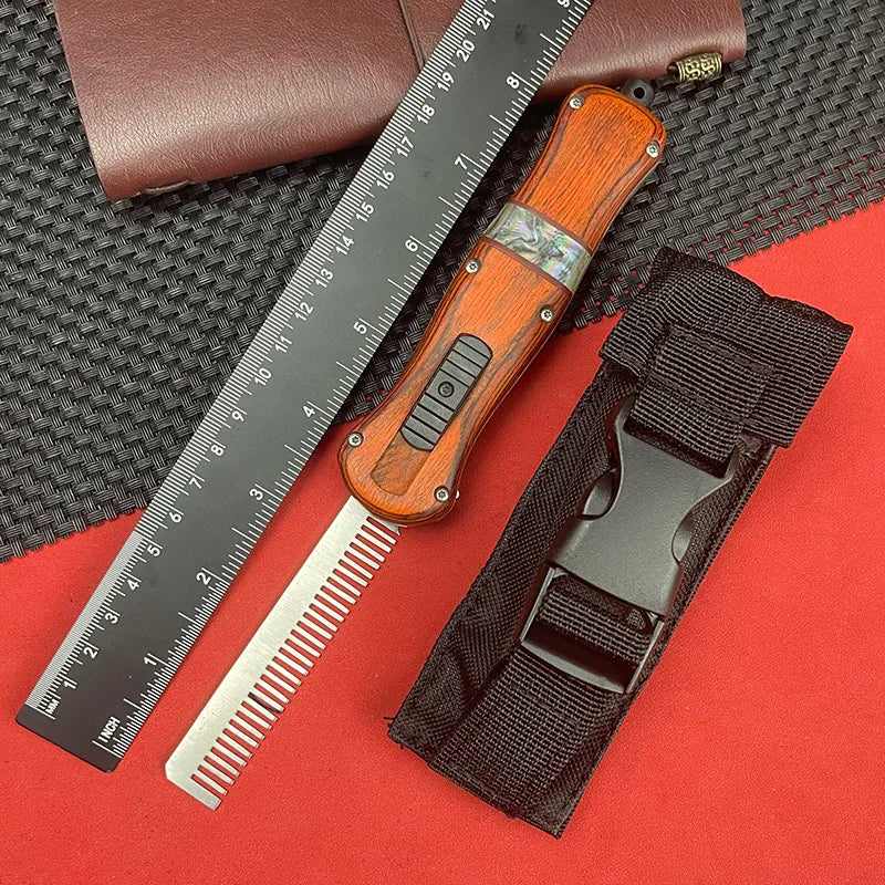 BM Knives 3300 Quick OTF A016 TechKnife 440C Steel wooD Handle EDc  camping survival Pocket knives