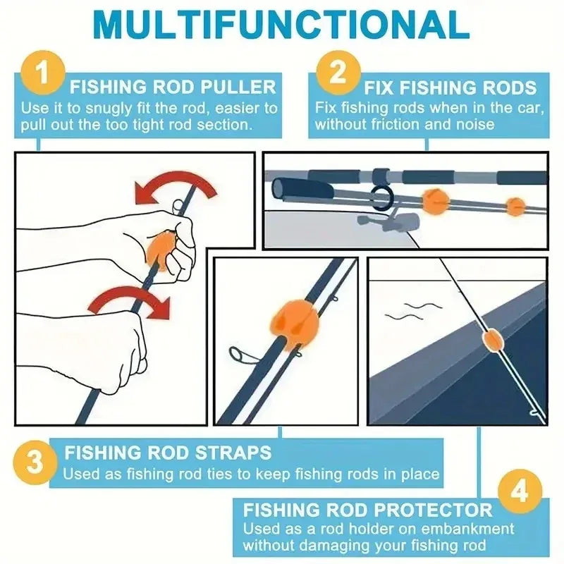 Fishing Accessories Lure Rod Holder Rod Ball Rod Puller Storage Ball Fishing Silicone Rod Ball