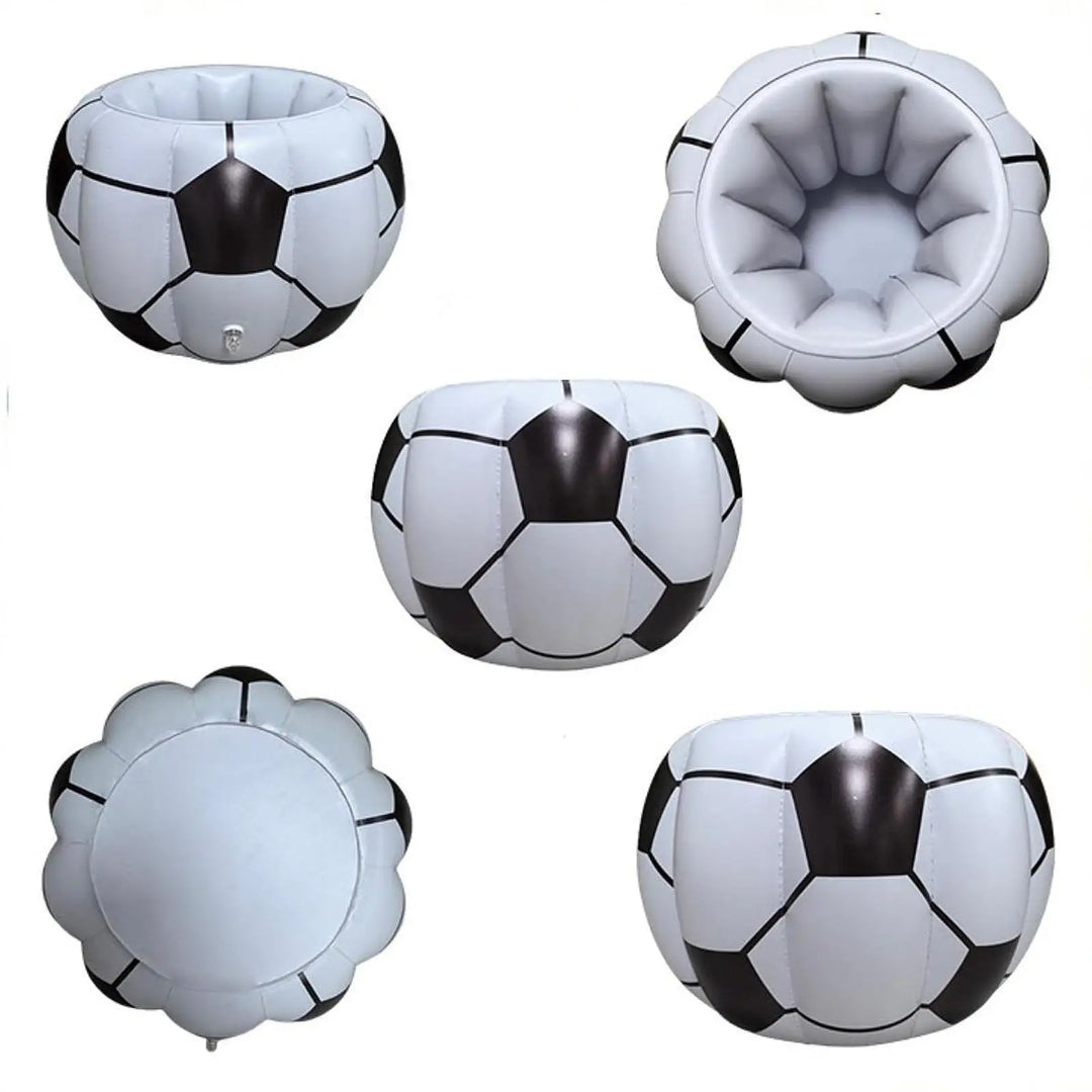 Inflatable Soccer Cooler Ice Bucket Reusable Gift Portable Beverage Serving Container, Beverage Cooler for Party Summer Pool