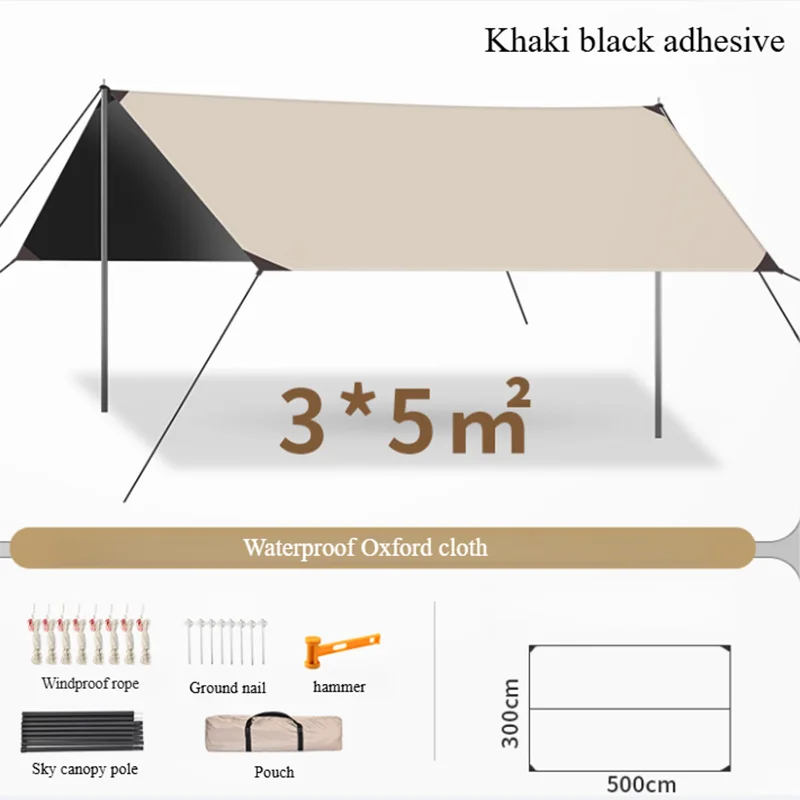 Outdoor camping canopy with high-quality appearance, fresh and high-density waterproof Oxford cloth, thick support rod, stable w