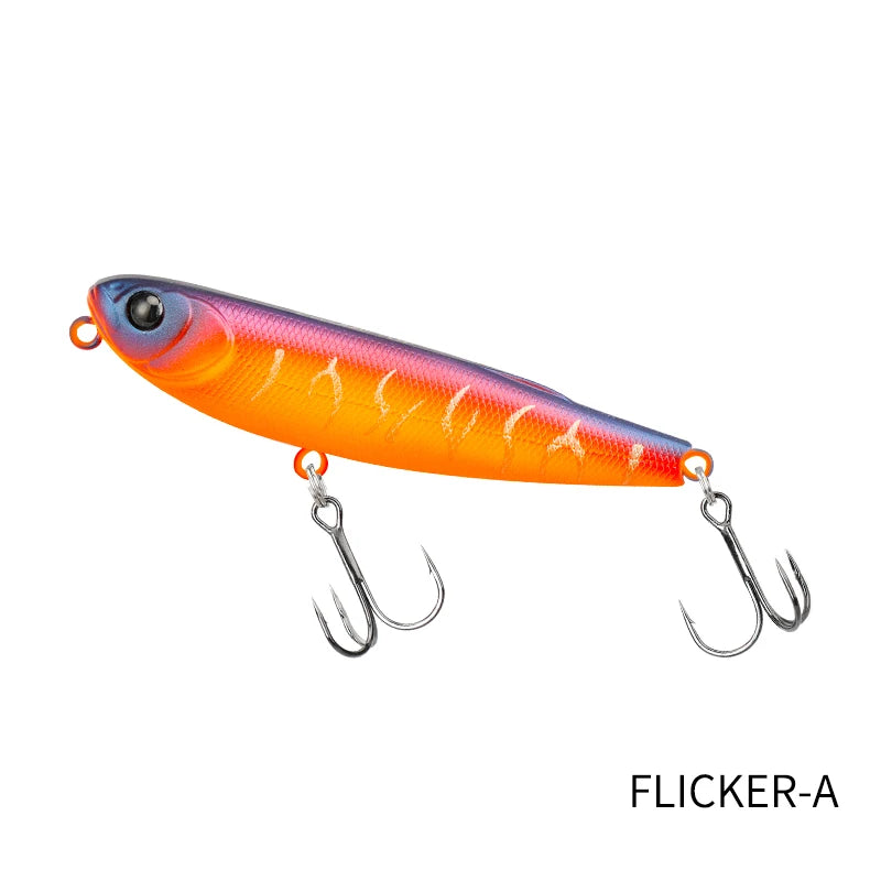 TSURINOYA FLICKER 70F Surface Fishing Lure Z Dog Floating Pencil 70mm 8.4g Chatter Artificial Hard Baits Trout Bass Pike Plug