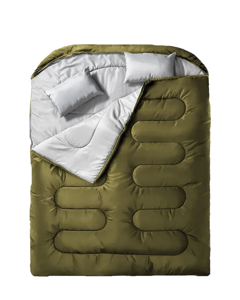 Adult double sleeping bag,XL large double sleeping bag, four-season camping hiking backpack, two-person sleeping bag, suitable f
