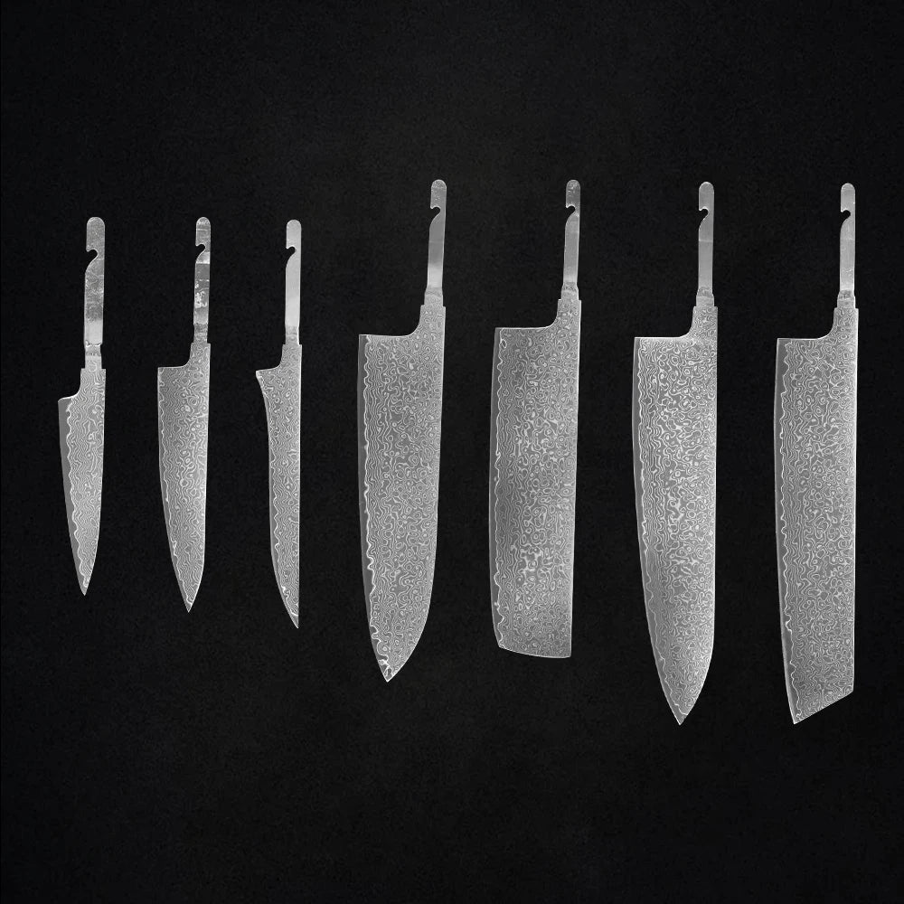 DIY Chef Knives 5 inch Knife Utility knife Blade Damascus Steel Raw Knife Blank Blade Material Semi Finished Knife Blank