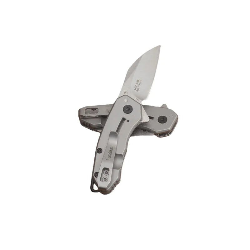 KS 1408 Folding Pocket Knife, 8Cr13Mov Blade, Steel Handle, Survival Knives, Utility EDC Tools, Outdoor Camping knife，Man's gift