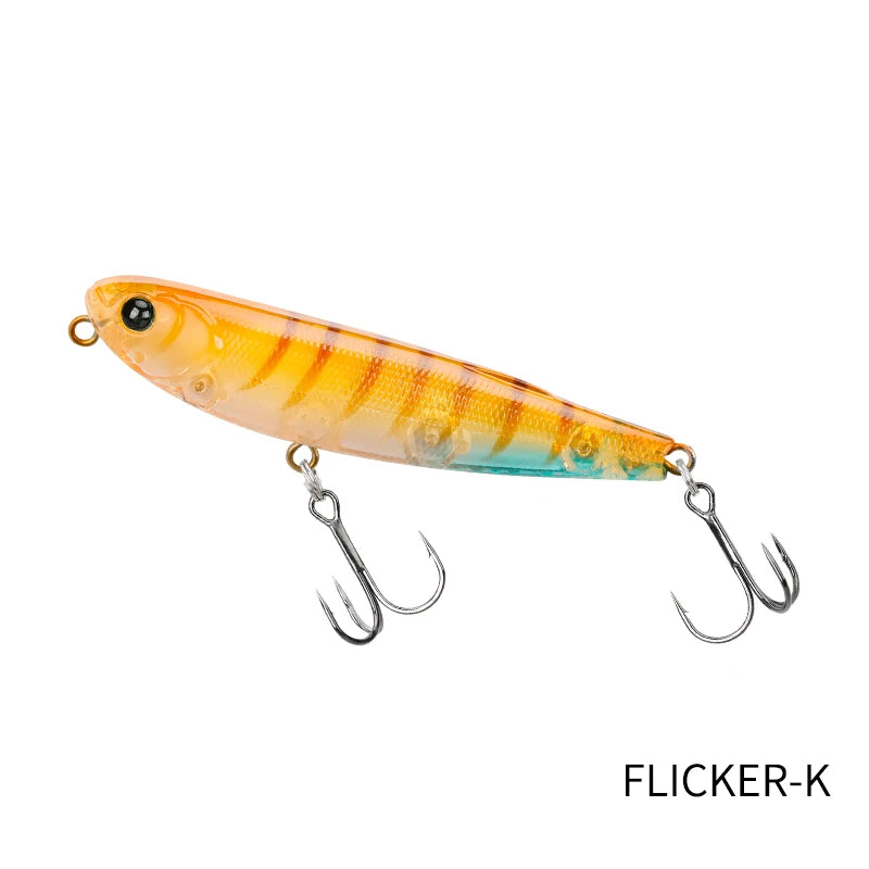TSURINOYA FLICKER 70F Surface Fishing Lure Z Dog Floating Pencil 70mm 8.4g Chatter Artificial Hard Baits Trout Bass Pike Plug