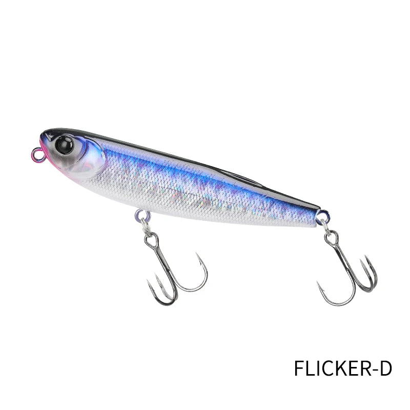 TSURINOYA FLICKER 70F Surface Fishing Lure Z Dog Floating Pencil 70mm 8.4g Chatter Artificial Hard Baits Trout Bass Pike Plug