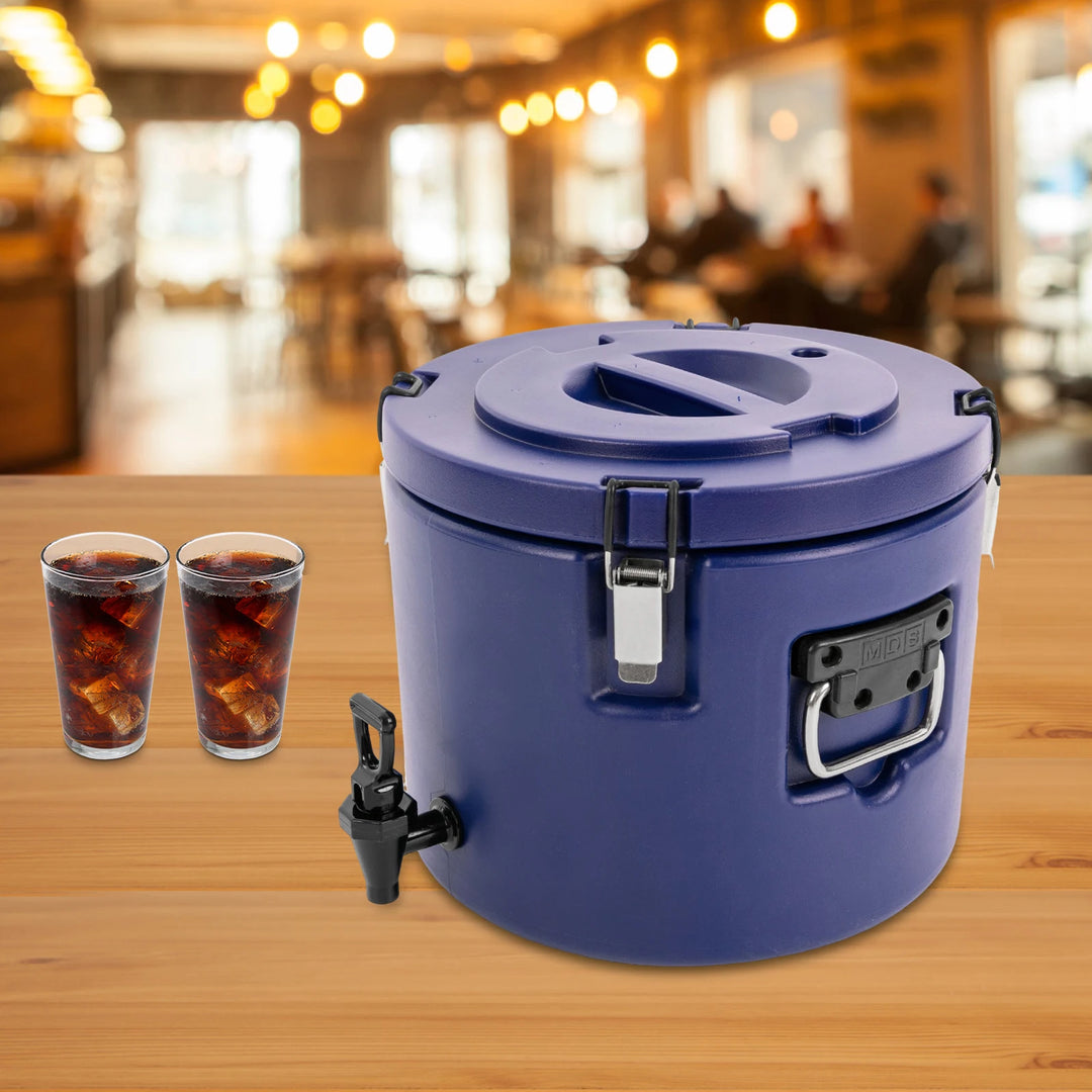 20L/5.3Gal Blue 304 Stainless Steel Insulated Beverage Dispenser W/ Faucet, Portable Double-Walled Vacuum Insulated Drink Cooler