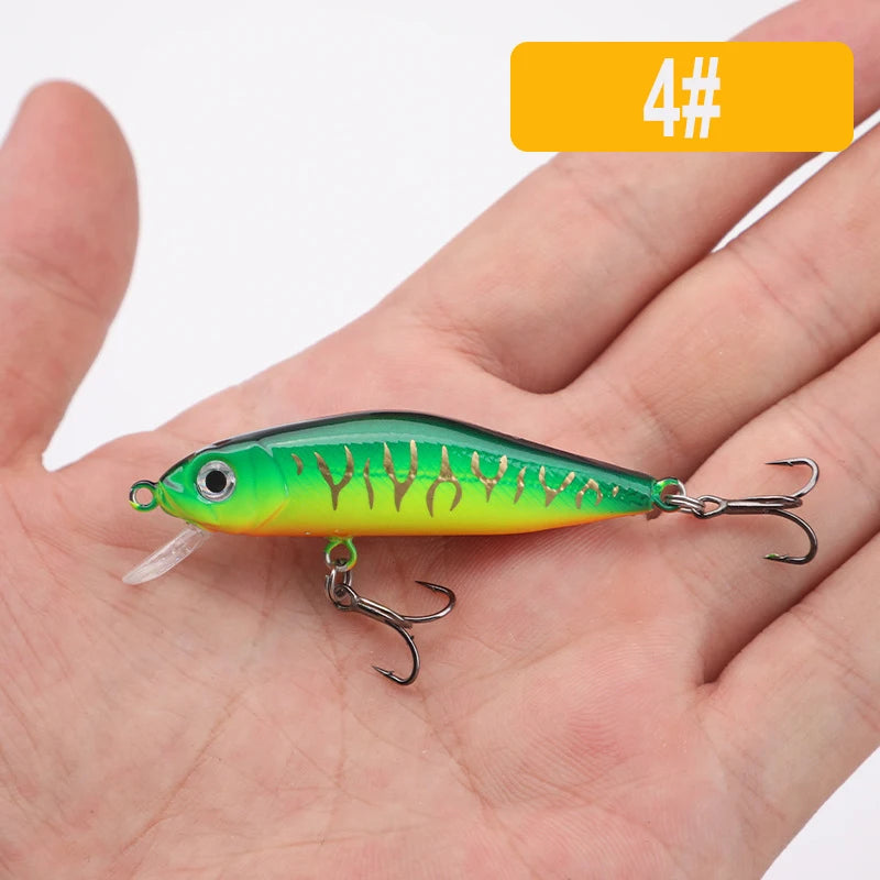 1PCS 5.5CM/4.5G Floating Minnow Fishing Lure Artificial 3D Fisheye Plastic Jig Hard Bait Swimbait Perch Trout Wobblers Crankbait