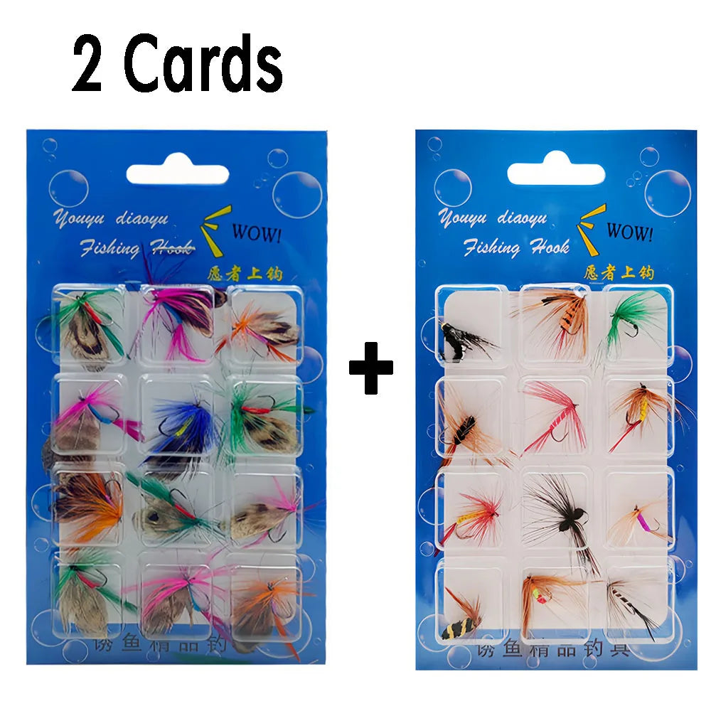 Dry Wet Flies Fly Fishing Lure Hooks Fly Streamers Nymphs Flies Fly Artificial Bait Hooks for Bass Trout Salmon