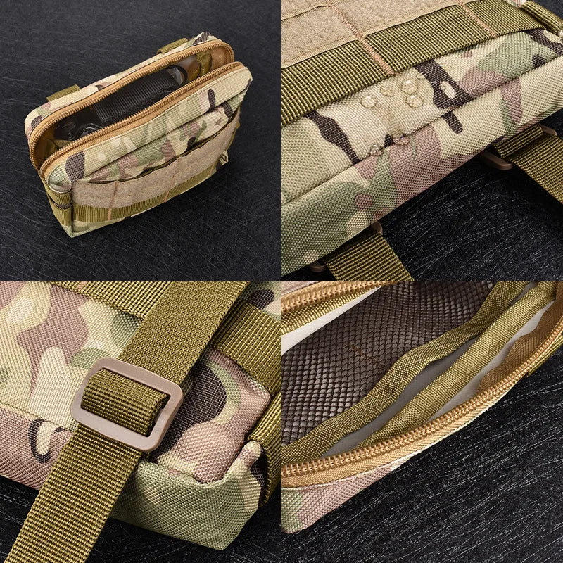 EDC Commuter Bag Camo Waist Pack with MOLLE System Outdoor Survival Gear Organizer for Hiking/Camping Everyday Carry Essentials