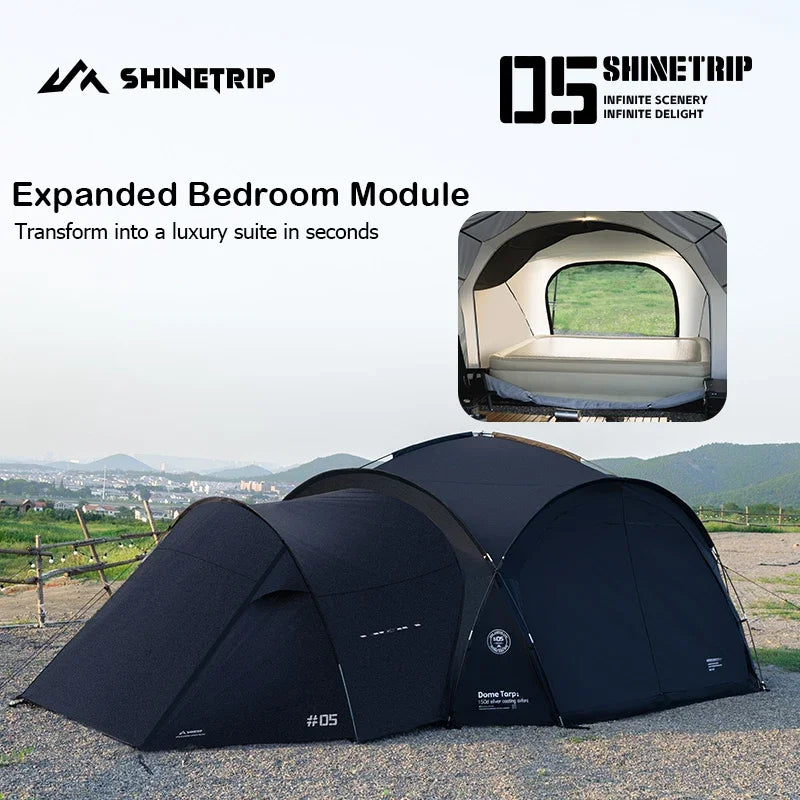 ShineTrip Outdoor Extra Large Camping Shade Tent Family Travel Expandable Space camp Gazebo Rain and Sun Protection Car Tent