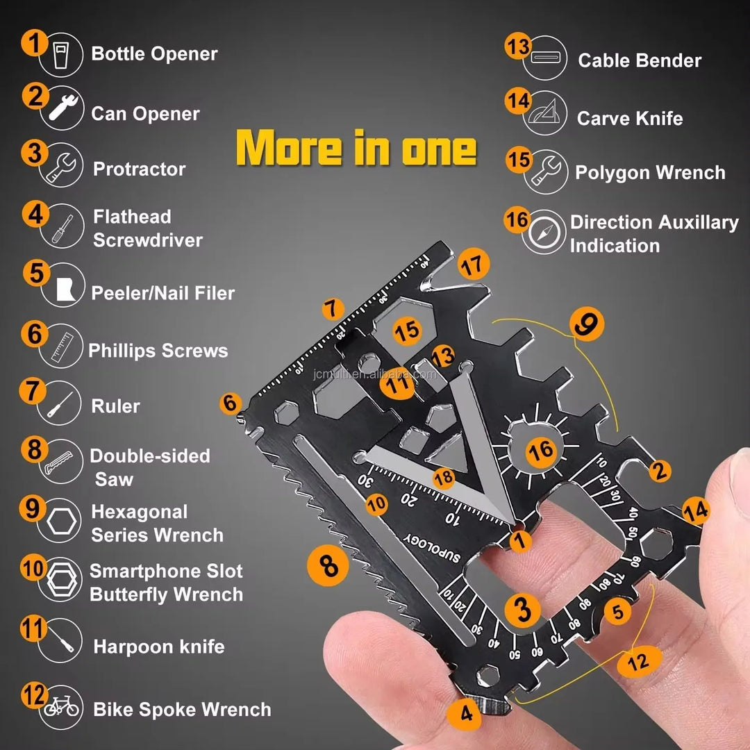 Camping Multi-Tool Survival Kit | 8 Essential Functions | Compact & Lightweight