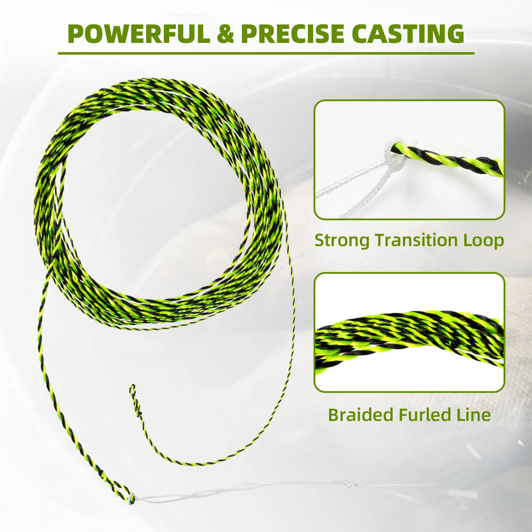 Fishing Tapered Float Polyester Line Furled Braided Tippet Ring Fly Line