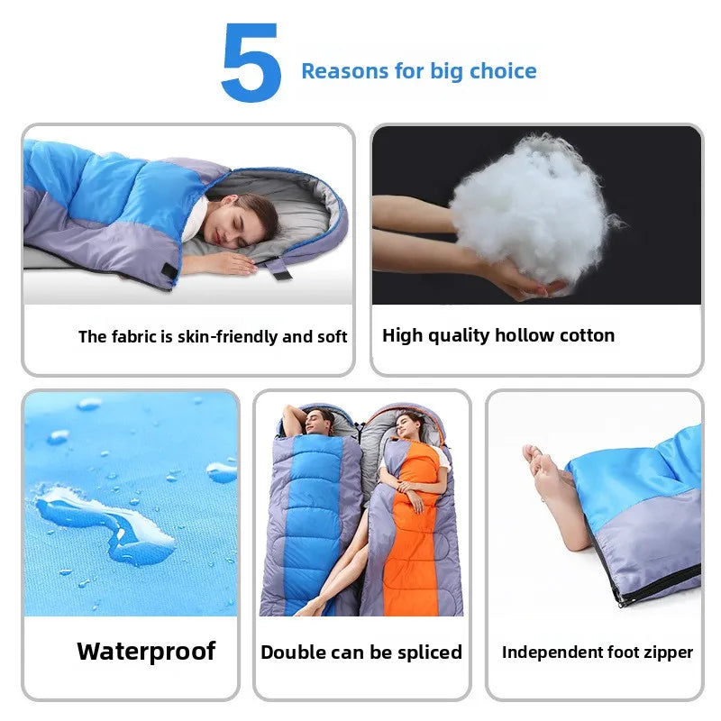 Outdoor sleeping bags adult camping adult camping warm cotton sleeping bags practical ways to ensure quality all the year round.