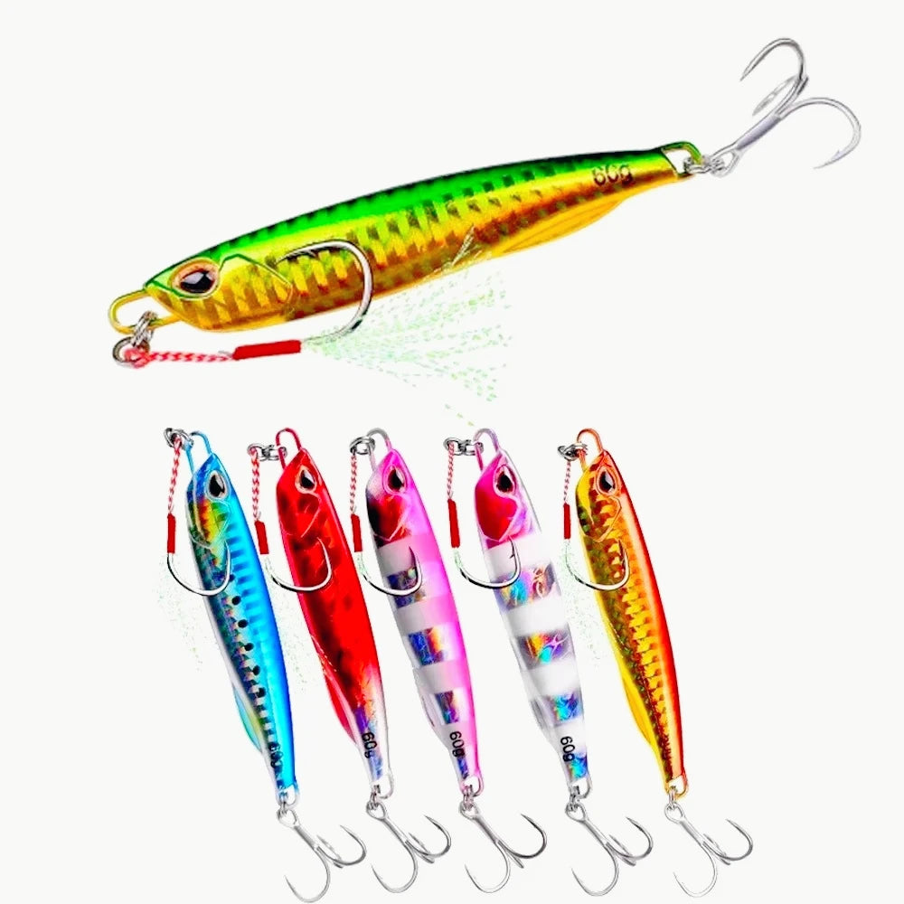 Fishing Lure 10g15g20g30g40g60g Trolling Artificial Hard Bait Bass Casting Jigging Fish Lure Sinking Spoon Tackle Metal Jig