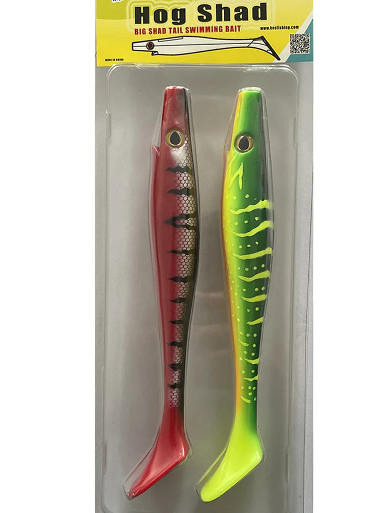 ESFISHING Top quality Big bait fishing lure 200mm hog shad sea fishing for pike trout perch soft baits saltwater leurres souple