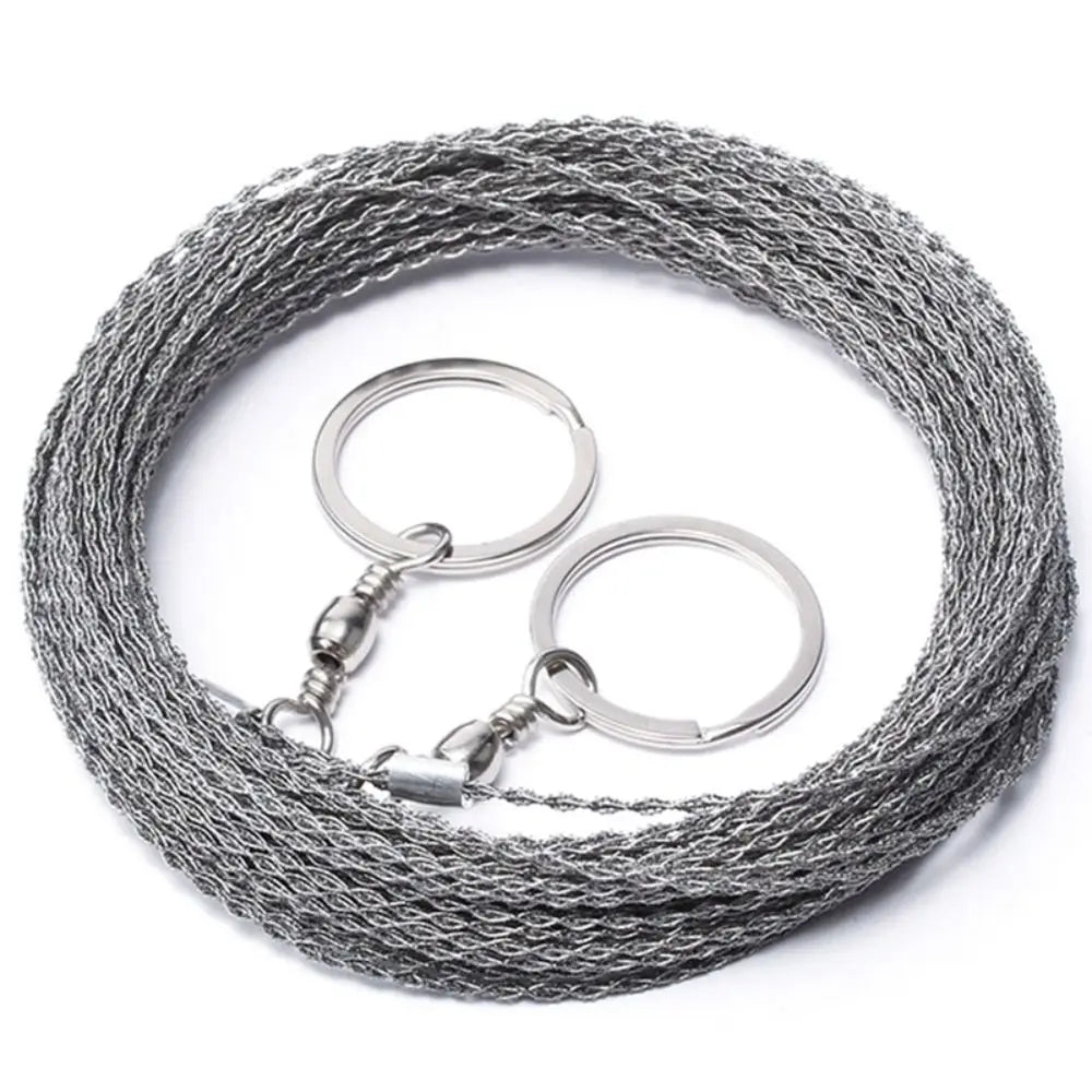 Emergency Gear Stainless Steel Survival Rope Saw 4-strand Portable Stainless Steel Wire Saw Wear Resistant Durable Tree Saw