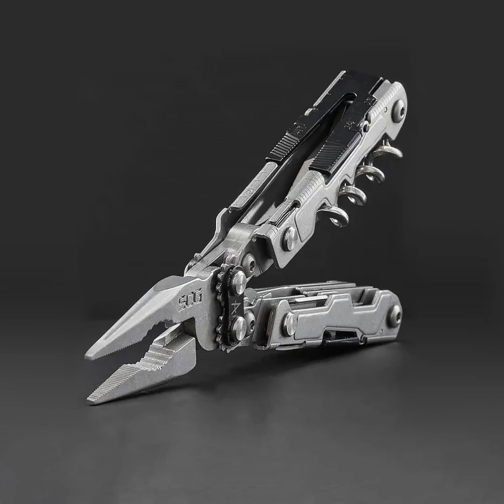 SOG PowerLitre 19-in-1 Tactical Multi-Tool with Folding Pliers, Knife - Compact EDC Gear for Survival, Camping Emergency & Carry