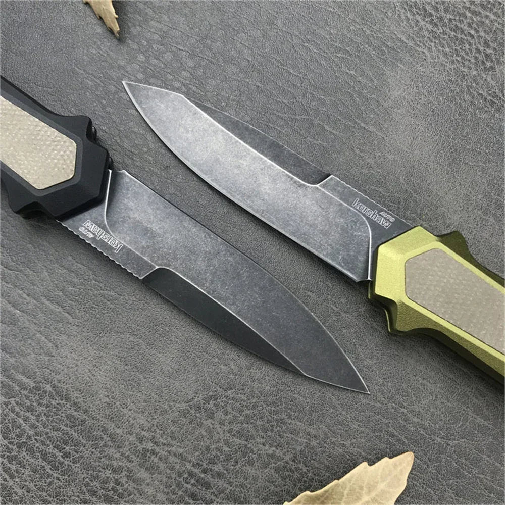 High Quality KS 7950 Pocket Knife 8Cr13Mov Stone Wash Blade Aluminum Handle Outdoor Tactical EDC Knives, Suitable for Camping