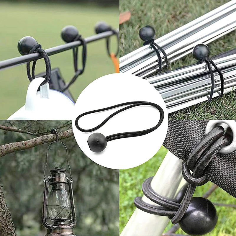 10 PCS Outdoor Camping Canopy Tent Fixed Storage With Elastic Rope Plastic Ball Elastic Rope Tied Storage Elastic Ball Rope