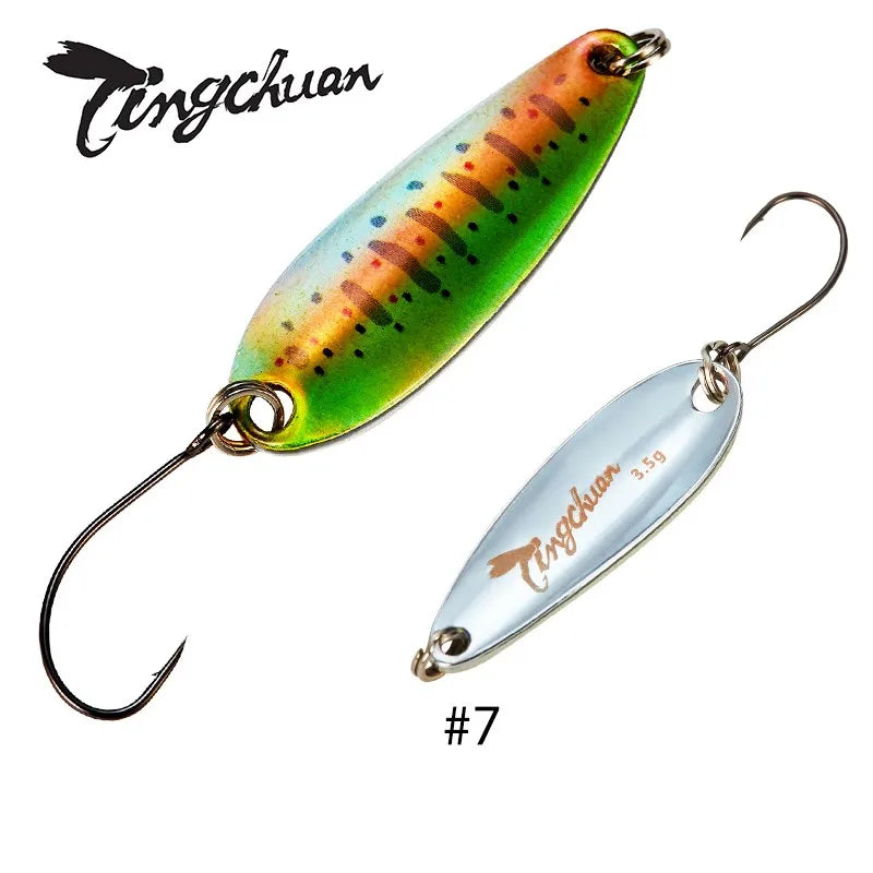 Fishing Metal Spoon Lure Bait For Trout Bass Spoons Small Hard Sequins Spinner Spoon 2g/2.5g/3.5g/4.5g With Mustad hook Fishing